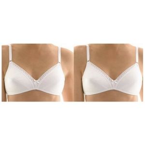 NWT Hanes 2-Pack Wire-Free Bra Sz 34C Style MHH449